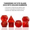 7pcs Red Cats Eye Dice Set DND Tabletop RPG Polyhedral Dungeons Dragons