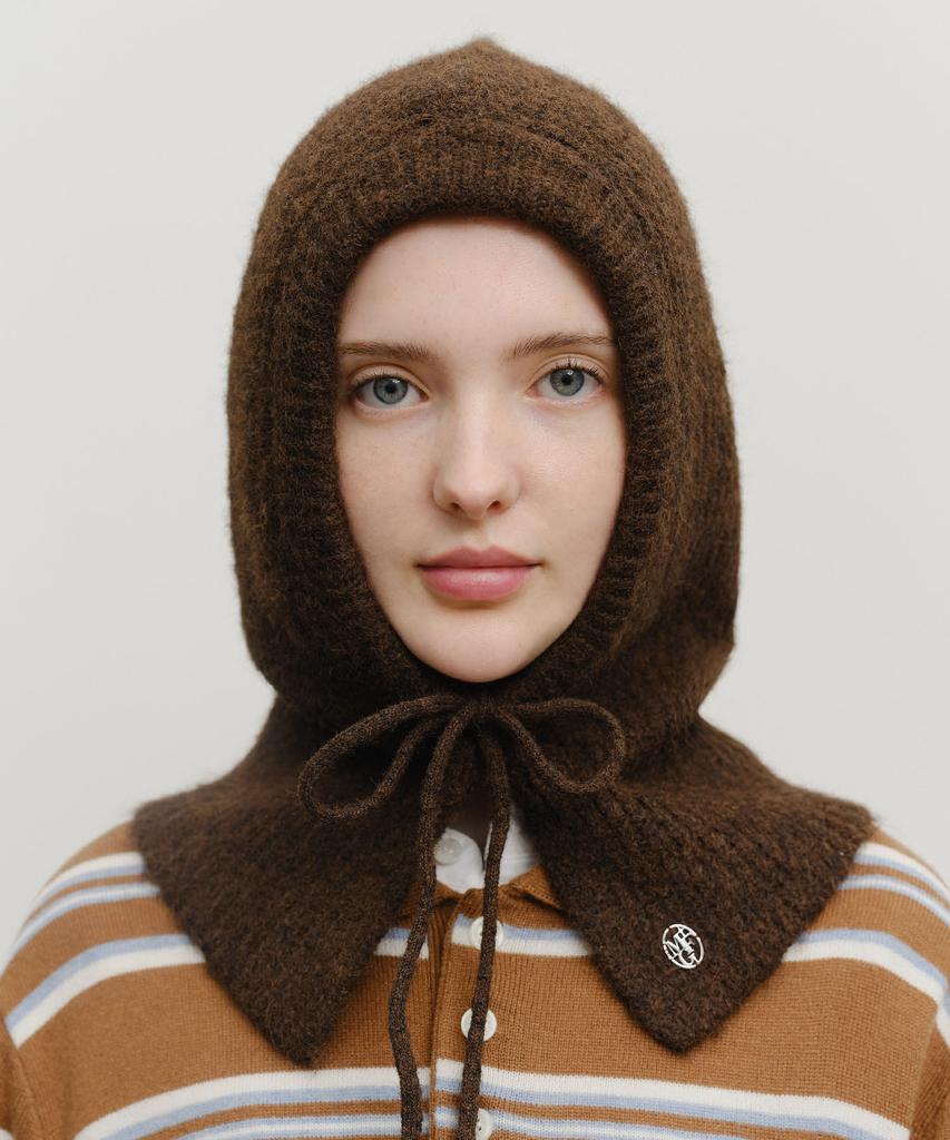 Malittepeulangsowajeobeo Circle Logo Balaclava Dark Brown
