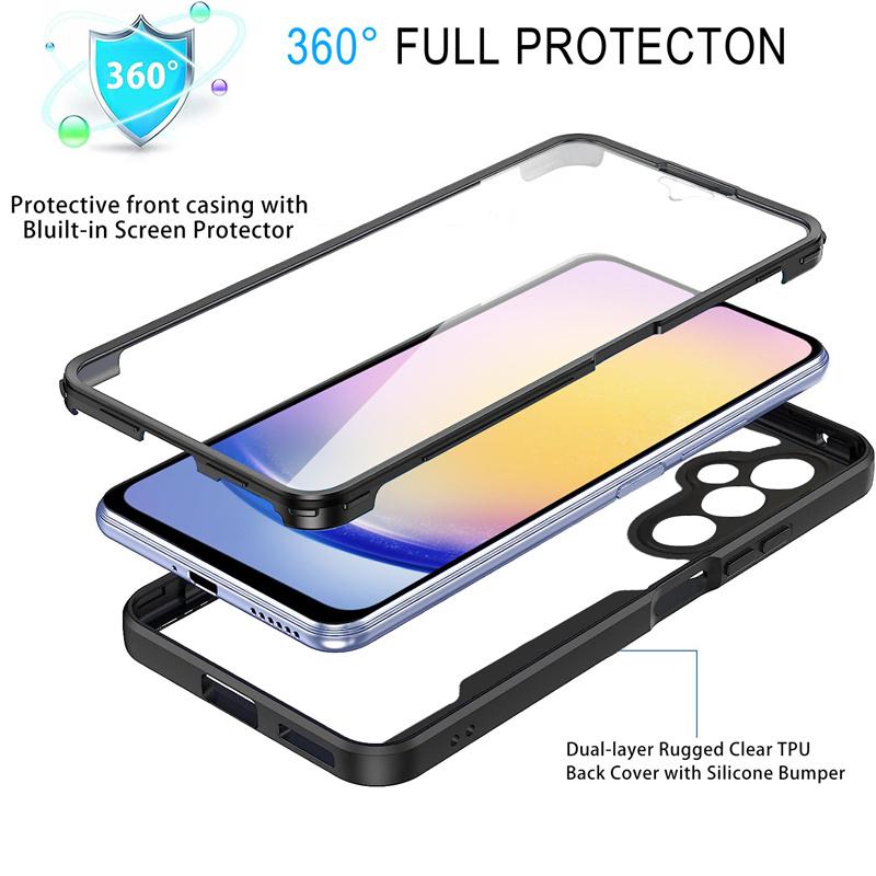 For Samsung Galaxy A15 A25 A35 A55 5G Case 360 Full Screen Protector Hard PC Cover for Sumsung A 15 35 55 Clear Shockproof Funda