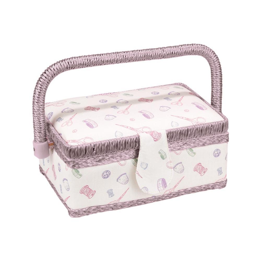 Print Design Sewing Box Large Capacity Sewing Kit Tools Portable Sewing Basket DIY Crafting A Style Small