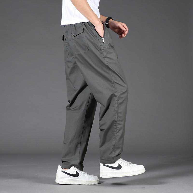 

Men s Elastic Waist Casual Pants - Large Size, Thin, Loose Fit for Spring/Autumn 2XL, for 165-185 lbs армия зеленый