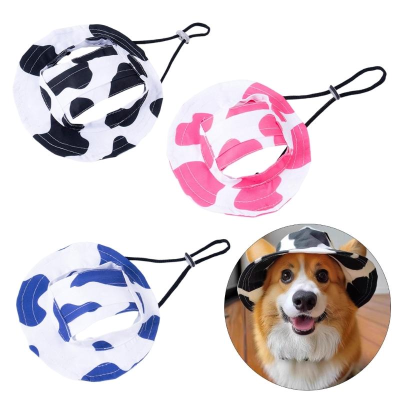 Breathable Headgear Sun Hat For Small Pet Dogs Cats Wide Brimmed Summer Outdoor Accessories