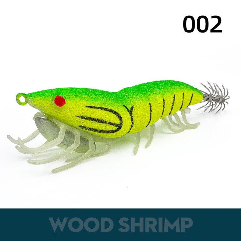 Oeny Luminous Wooden Shrimp Squid Fishing Lure with Sound Beads