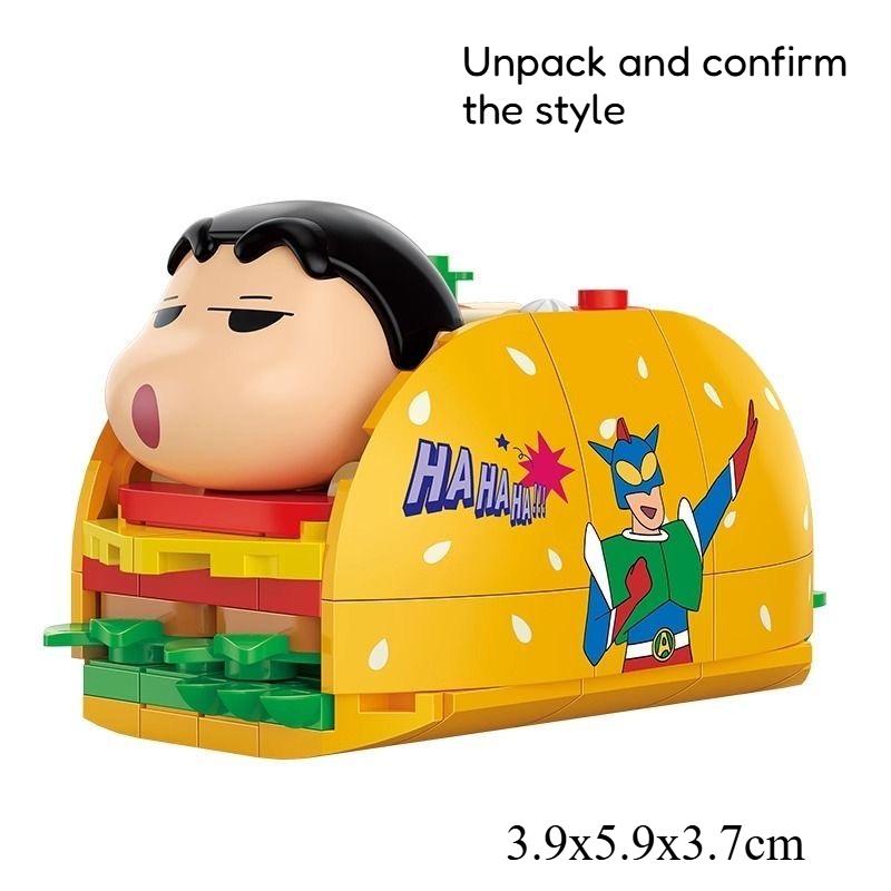 Crayon Shin-Chan Delicious Food Toys Building Blocks Blind Box Cute Assembling Toys Ornaments Children'S Educational Gifts