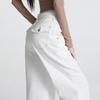 Women's White High-Waisted Wide-Leg Floor-Length Jeans - 2025 Autumn/Winter Loose Slimming Fit