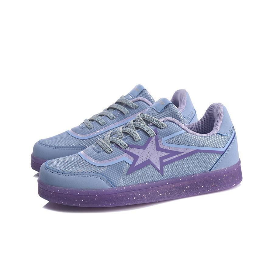 Li-Ning Color Block Fun Non-Slip Wear-Resistant Lightweight Breathable Low-Top Skate Shoes Kids Sneakers Light-Purple YKCQ176-6