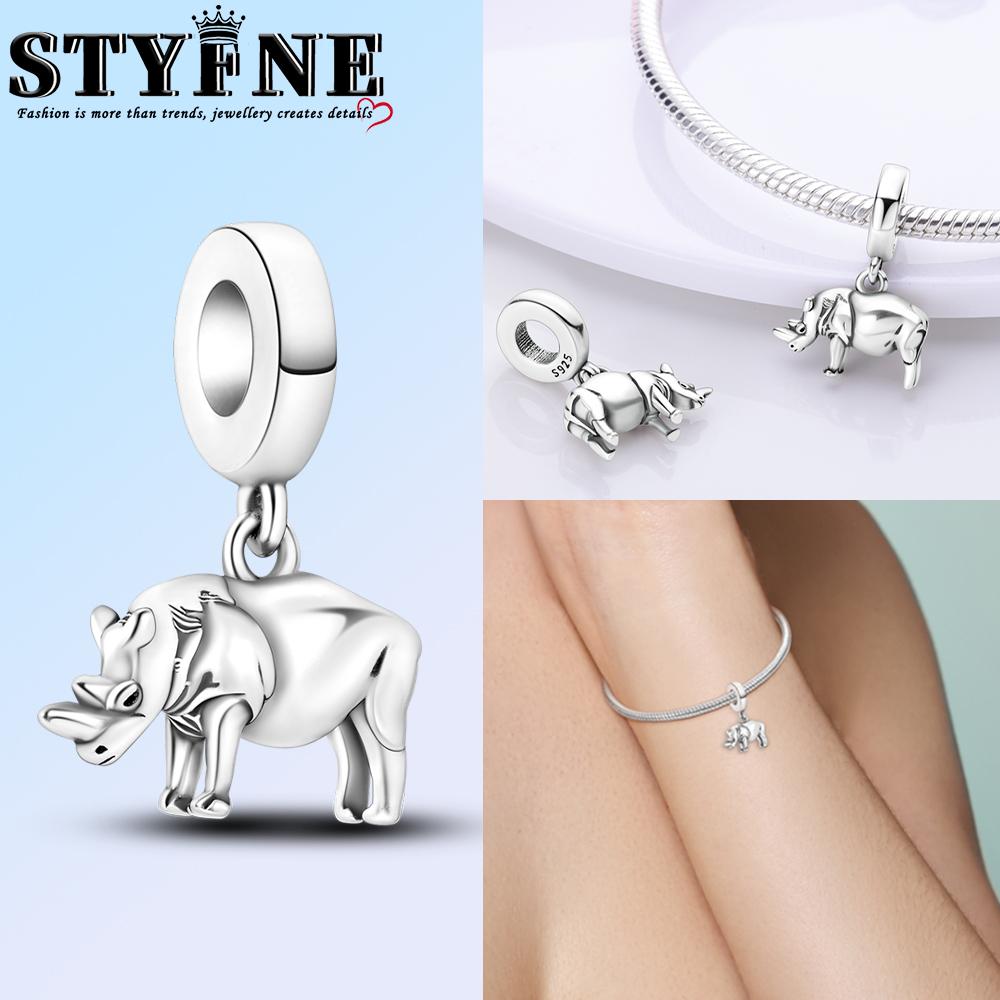 

Tiger Animal Charm Copper Original Shine Zircon Lion Dragon Zebra Rhino Charm Fit Bracelet Diy Jewelry Birthday Gift