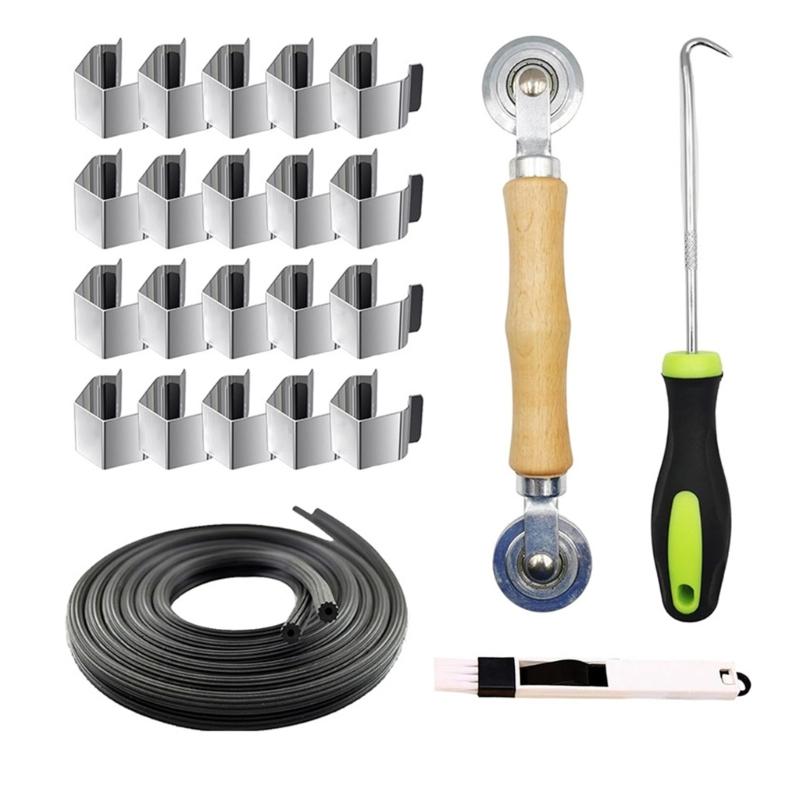 

Professional 20Pcs Screen Repair set with Spline Roller Tool & Removal Hook Easy to Use for Window Door Installation 1