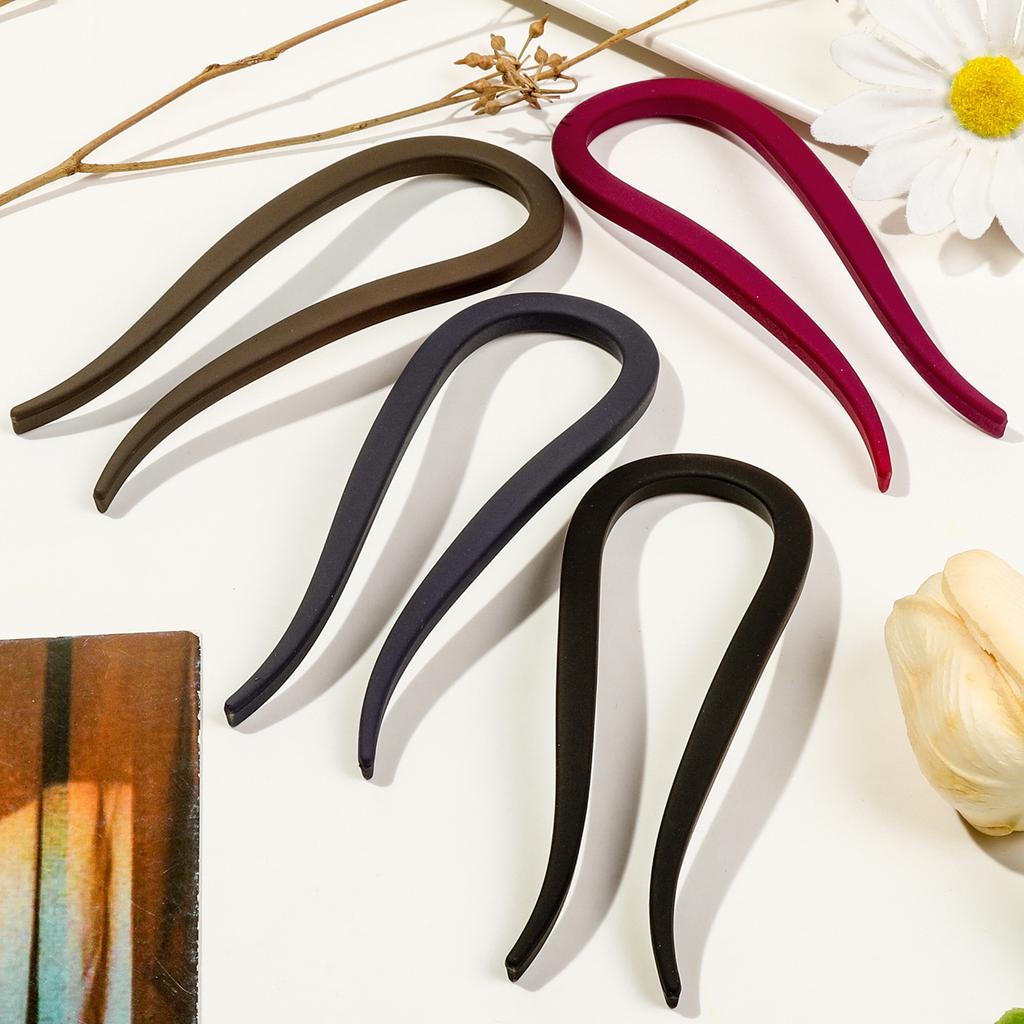 Matte Hair Forks Hair Sticks Goat Horns U-Shape Hair Comb Bun Hairpin Women Girls Hairstyle Hair Accessories Headband Hairstyle