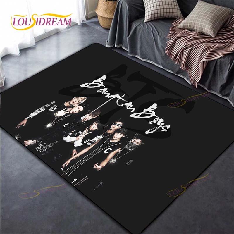 

Kpop Bangtan Boys Rug BTS Carpet Living Room Tea Table Mats Bedroom Rug Washable Floor Mats Household Area Mat Gift 40cm x 60cm