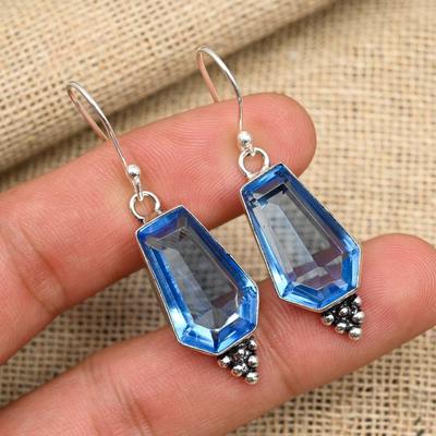 Tanzanite Gemstone Handmade Jewelry 925 Sterling Silver Earring For Christmas