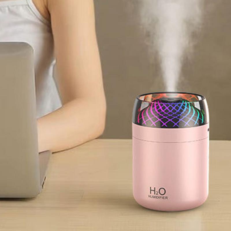 Small Room Humidifier USB Personal Humidifier Air Diffuser With Colorful Light Cool Mist Humidification For Living Room Bedroom