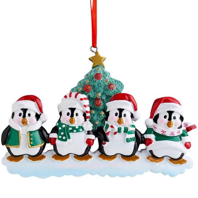 Cute Penguin Family Pendant Xmas Christmas Tree Decoration Drop Ornaments Gift 2022 New Year Party For Home Decor