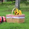 Handwoven Picnic Hamper with Lid and Liner Handwoven Storage Basket for Vegetables and Fruit Home Decoration Tool