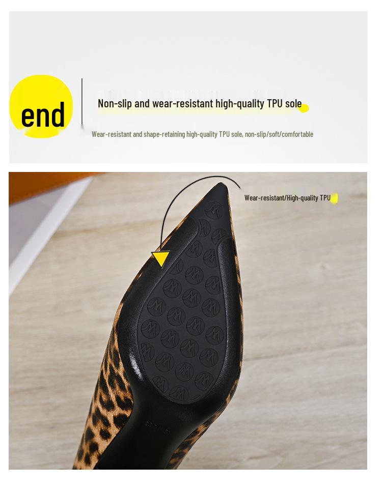 2025 Spring Leopard Print Stiletto Heels - Versatile, Sexy, Low-Cut Women's Shoes
