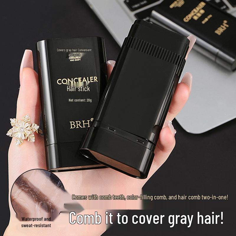 

BRH Стайлинг-стик для волос: Покрытие седины, Растительная краска для подкрашивания, Не выцветающая, Одноразовый стик для окрашивания волос. естественный/чёрный