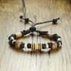 Lässiges Herren-Armband aus Holzperlen Surfer Bohemian Stapel-Armreif Tribal Chic Schmuck Kordelzug Festival Boho Gypsy Accessoires