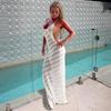 Women's New Spice Girls Sexy Side Split Large Backless Slimming See-Through Dresses