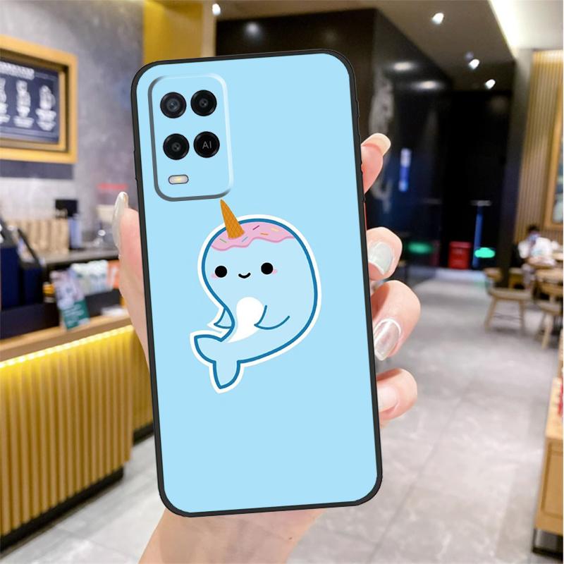 Cute Sea Narwhal Quotes Case For Oppo A74 A54 A94 A78 A98 A18 A60 A80 A40 A38 A58 A96 A76 A16 A15 A17 A57 A77 A5 Pro