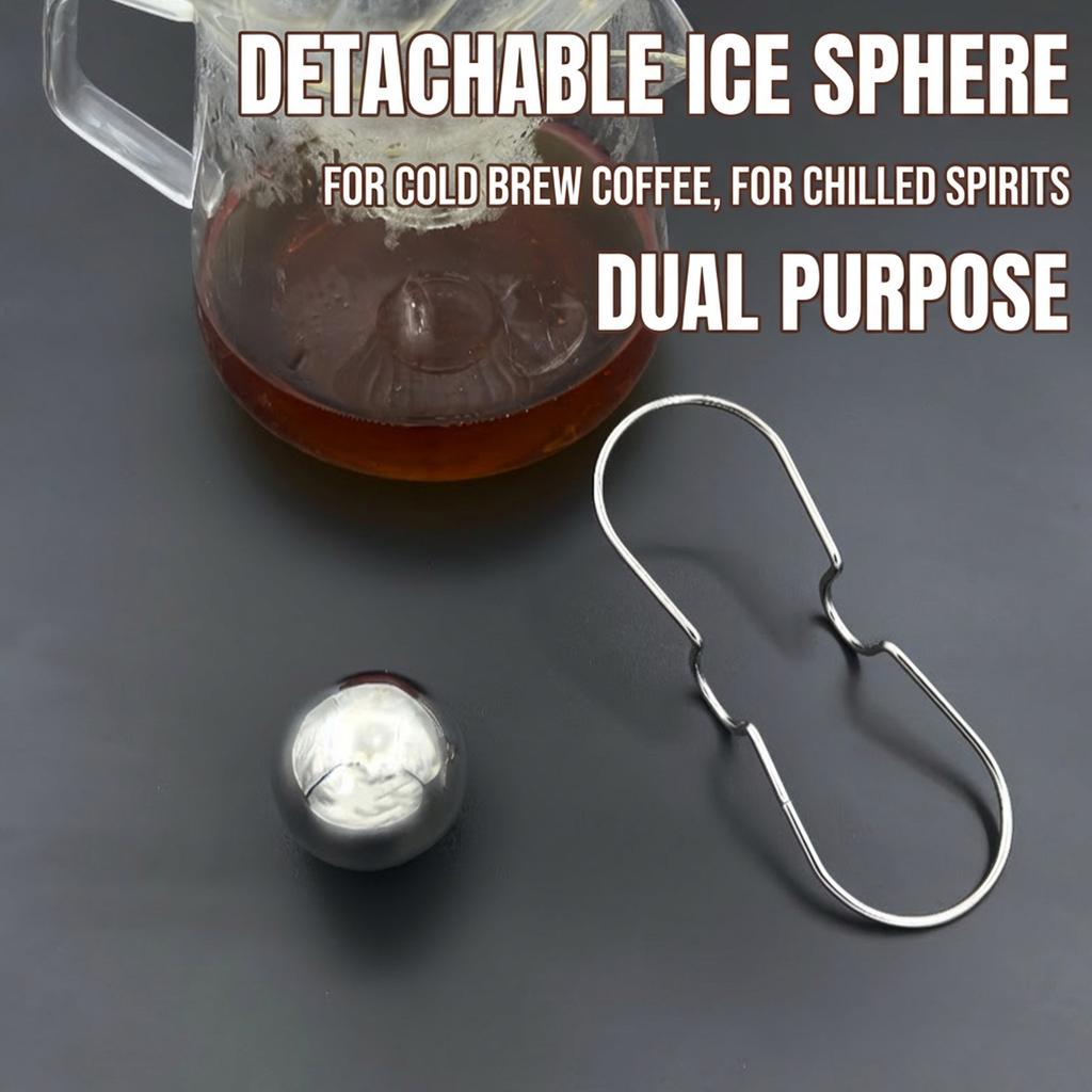 Espresso Cooling Ball with Holder Stainless Steel Coffee Cold Brew Ice Ball Espresso Accessories Extract Brew Chilling Tool