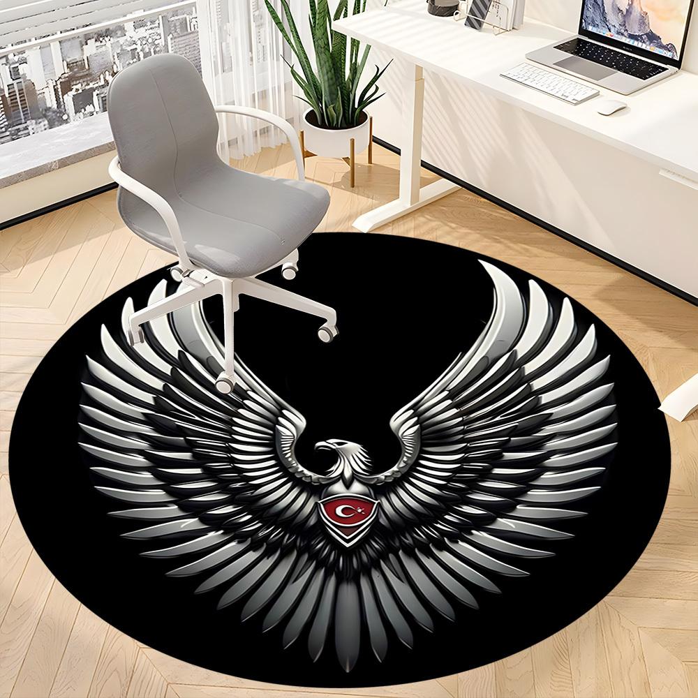 

1pc Eagle Wings Emblem Chair Carpet for Office, Soft Flannel Throw Mat, Perfect for Office,Holiday Party Decoration Choice yy251113057 80cm by 80cm