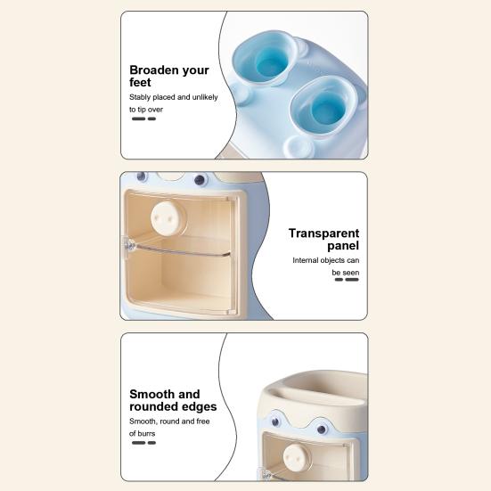 Cute Cartoon Pig Pen Holder Multi-Grid Desk Organizer with Drawer Multi-functional Cosmetic Makeup Brush Holder for Home Office School Supplies