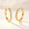 Curb Chain Twist Hoop Earrings for Women Gold Color Luxury Wedding Accessories Simple Fashion Party Daily Metal Jewelry