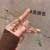 Ultra-light titanium eyeglass frames for women with nearsightedness, can be fitted with prescription lenses, gold-rimmed cat-eye design, cool and