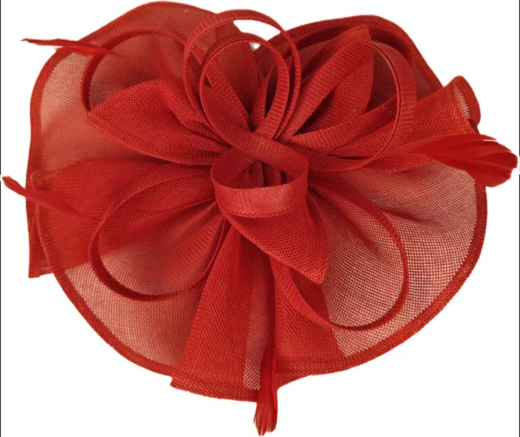 Actuación artística Tocado de malla nupcial Flor de plumas para el pelo Accesorio para el cabello Sombrero de copa de hilo Eugen Diadema Pasador modelado