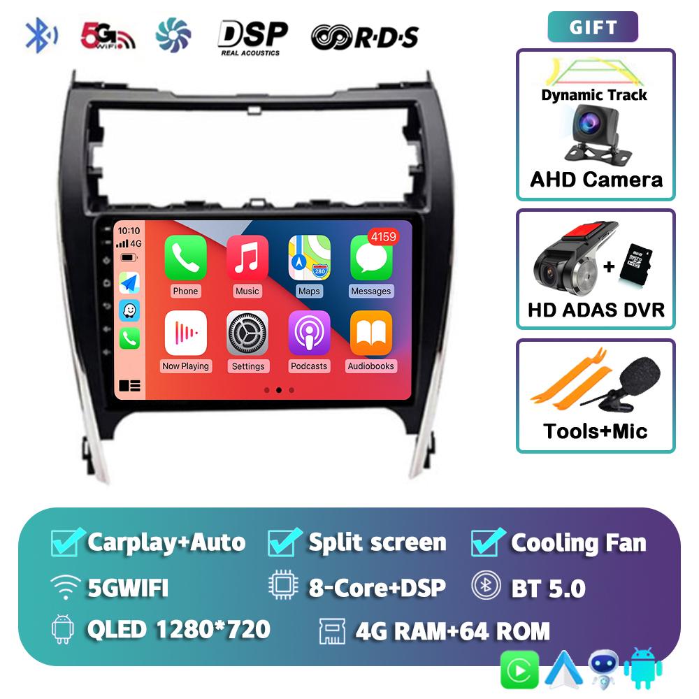Android 14 Auto Carplay Car Radio For Toyota Camry 7 XV 50 55 US Version 2011 - 2017 Multimedia Player Stereo GPS DSP 2Din Audio