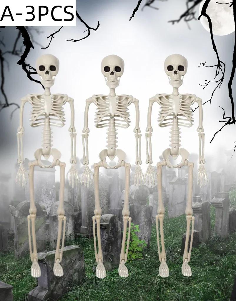 Realistic Skeleton Prop 40cm Movable Human Model Pumpkin Full Body Figure Toy Halloween Decor Bride Groom Witch Ornaments