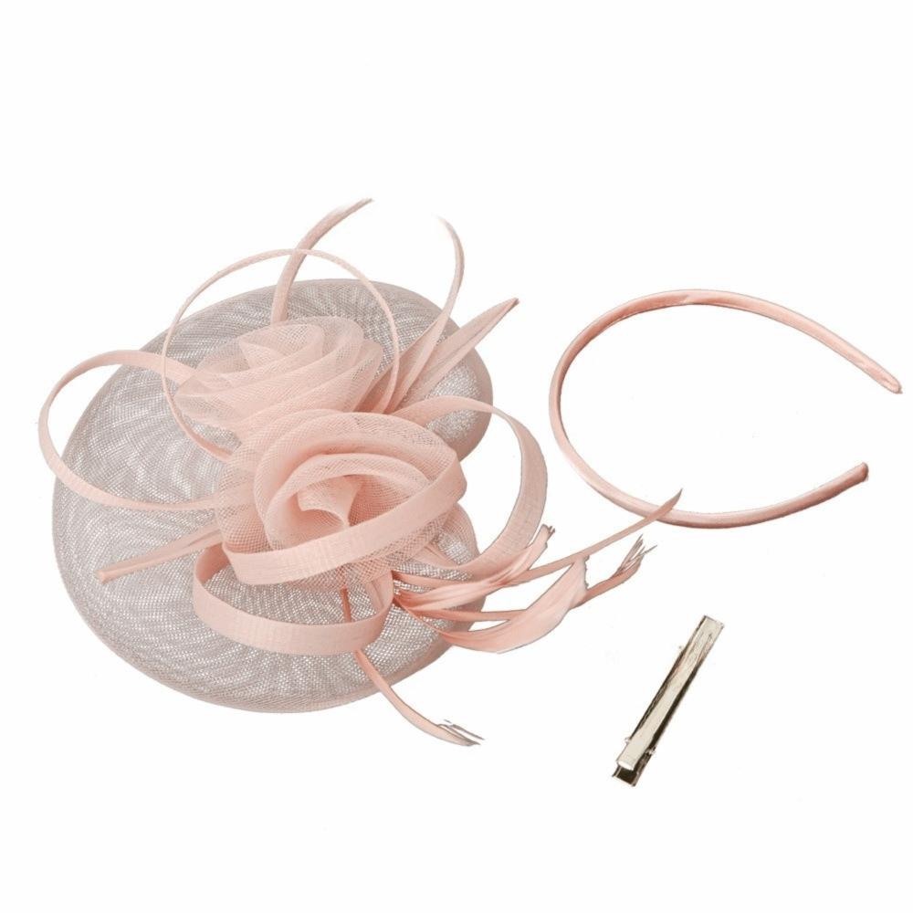 Vintage síťovaná pokrývka hlavy Pírková svatební pokrývka hlavy Elegantní fascinátor Klobouk pro dostihové události