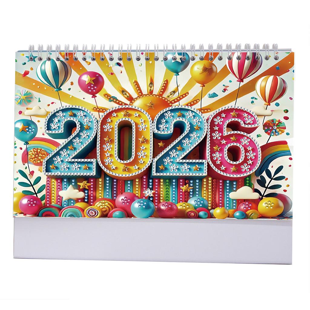 Diamond Painting Paper Calendar DIY Calendar Desktop Ornament Monthly Flip Tabletop Calendar for DIY Crafts Party Gift