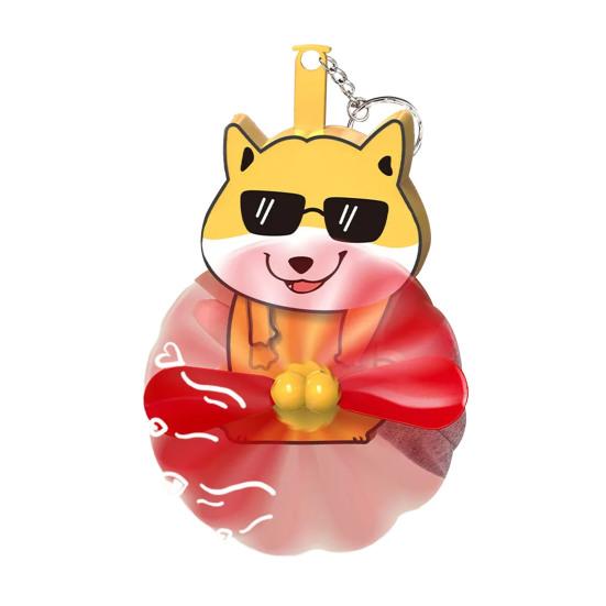 Prank Cat Fan Keychain Pendant Playful Animal Doll Propeller Keychain Bag Backpack Belt Loop Keyring