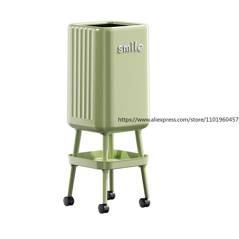 Home Kitchen-Specific Trash Bin Tall Large-Size with Lid Wheels Movable No-Bending Large Capacity Waste Can