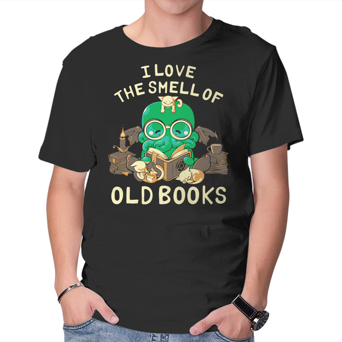 Unisex Crew Neck T-Shirt Old Books Graphic Short Sleeve Casual Tee XL