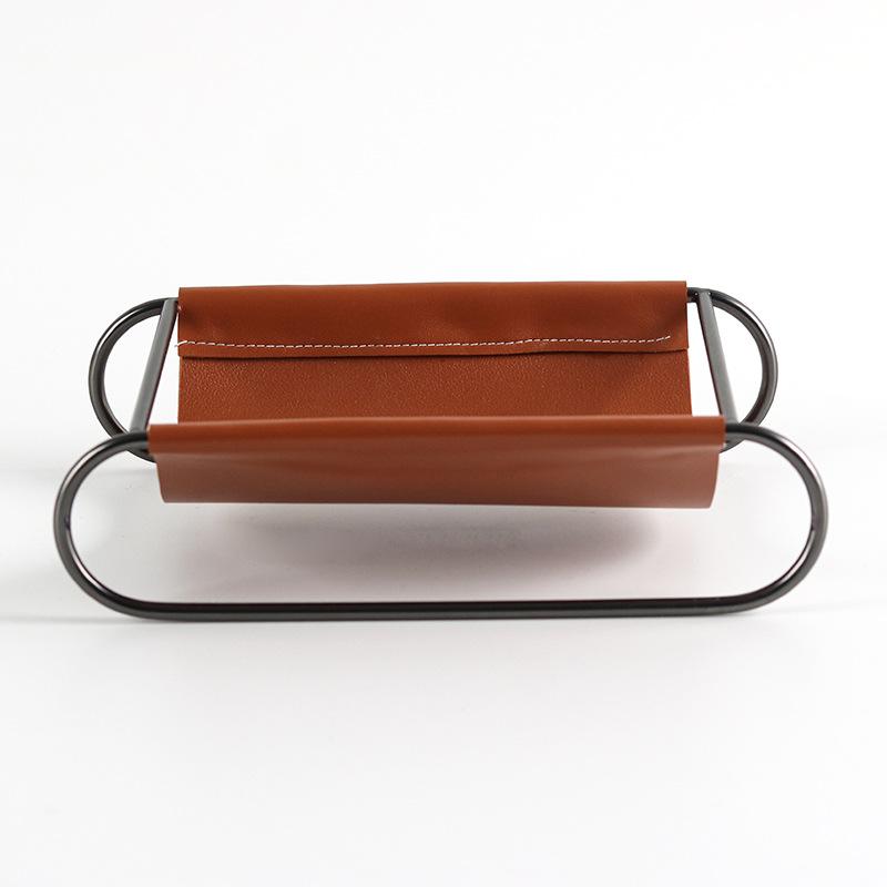 Light Luxury Bedroom Accessories Storage Tray Model Room Study Cloakroom Desktop Tray Leather Display Decoration Ornaments