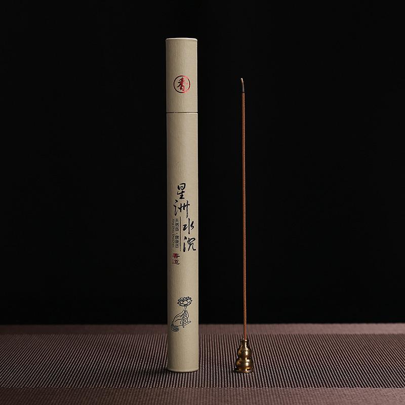 1Box Sandalwood / Agarwood / Mugwort / Cliff Cypress Incense Sticks With 1 Metal Incense Burner for Simple Home Decor