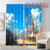 Set Of 2 Modern Flat Printing Curtains Without Rod Carnival Bliss Durable Polyester Versatile All Use Curtain Made