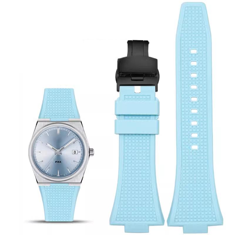 Watchband For Tissot PRX Series Super Player T137.407/T137.410 wristband Butterfly Buckle Men's High quality Watch Strap 26*12mm