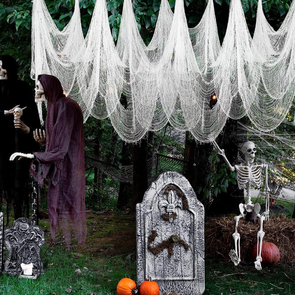 Halloween Gauze DIY Horror Gauze Decor Doorway Creepy Cloth Gothic Gauze Props for Party Indoor Outdoor