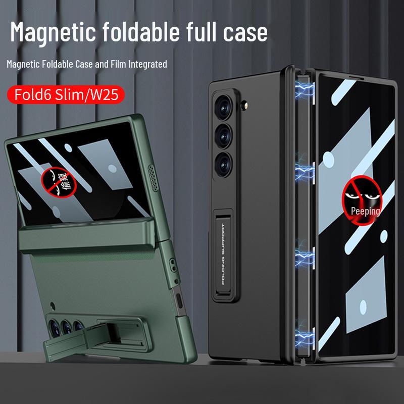Samsung Z Fold 6 Slim Anti-Peep Magnetic Hinge Case with Full Coverage Screen Protection
