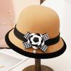 Hat Women's Autumn and Winter Wool British Thermal Basin Hat Foreign Style Short Brim Show Small Face Foldable Bucket Hat Tide