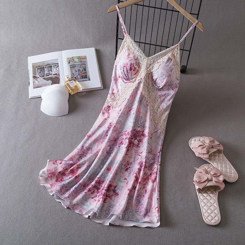 New sexy pajamas women's summer ice silk nightdress suspender shorts loungewear two-piece suit thin Internet celebrity live broadcast