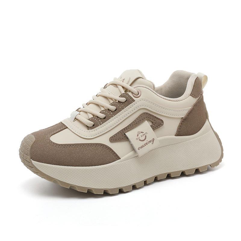 

Жіночі легкі повсякденні кросівки зі штучної шкіри на шнурівці, нековзкі, зручні, для бігу, ходьби, спортивні кросівки для жінок 40 золотий