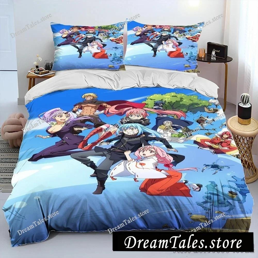 I Got Reincarnated As A Slime Cartoon Poster Sheets Quilt Covers Bedding Dormitory Sheets Bedding Set Soft Warm Bedding Set963