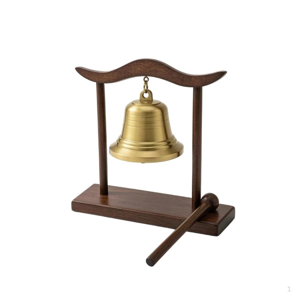 Hängende Messingglocke mit Ständer | Achtsamkeit, Meditationsklöppel, für Wohnkultur 5,3 cm