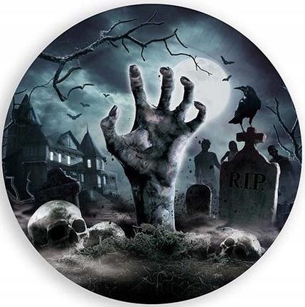 Talerzyki Papierowe Cmentarz Umarlak Zombie Halloween Urodziny 23Cm 6Szt.