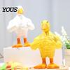 Pato Musculoso Accesorio de Escritorio Figura Musculosa de Resina, Estatua Fuerte de Fitness, Adorno Blanco Amarillo en Forma de Figura para Decoración de Mesa Hogar Oficina