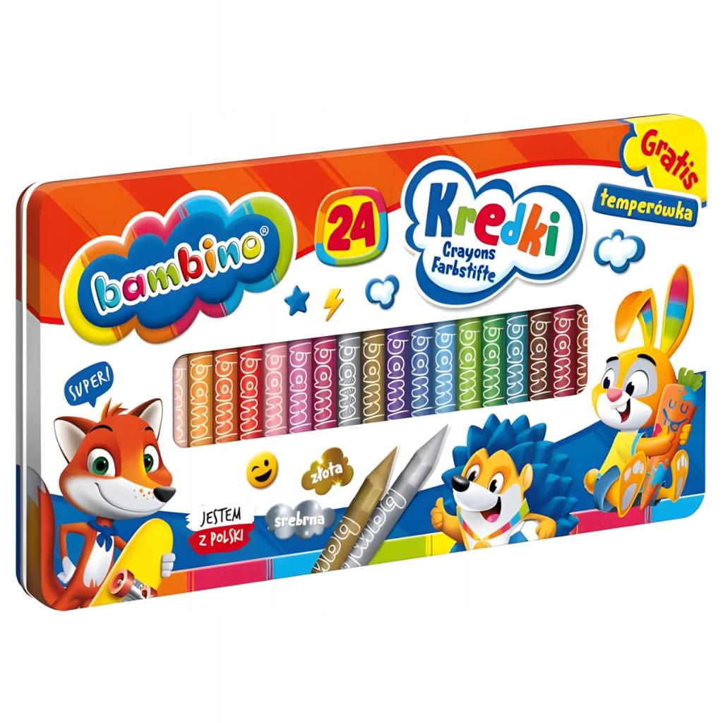 Bambino Wax Crayons 24 Colors + Temperature Metal 9590